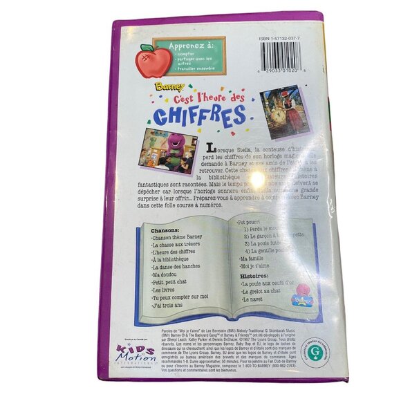 Barney C’est L’heure Des Chiffres VHS Francais French Clamshell HTF - Picture 2 of 3